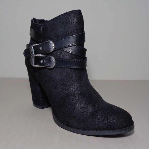 Reba Size 7.5 M / ZANIA / Black / Leather / Heeled Ankle Boots New Women's Shoes - Picture 6 of 16